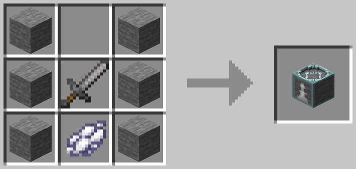 Crafting recipes of piece structure blocks