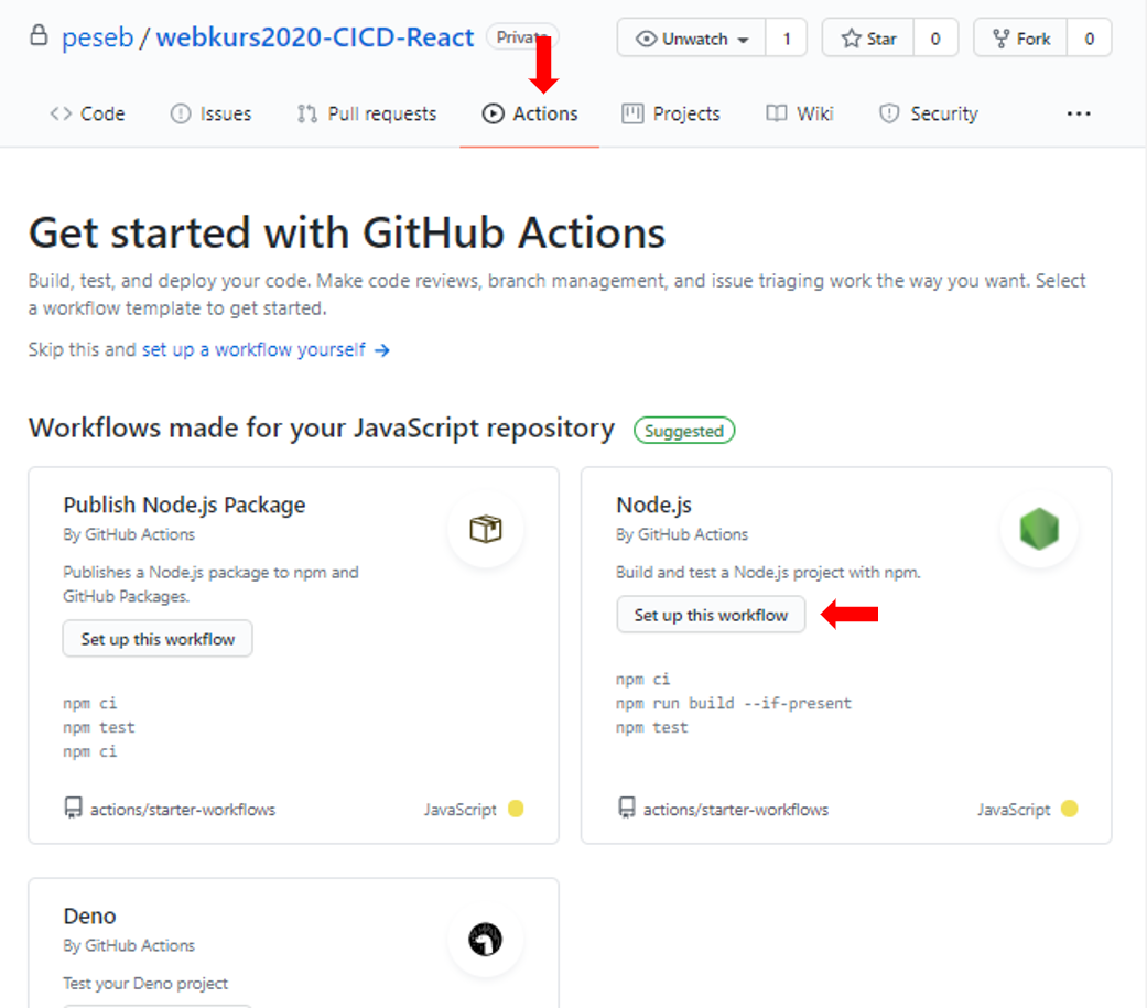 create github action