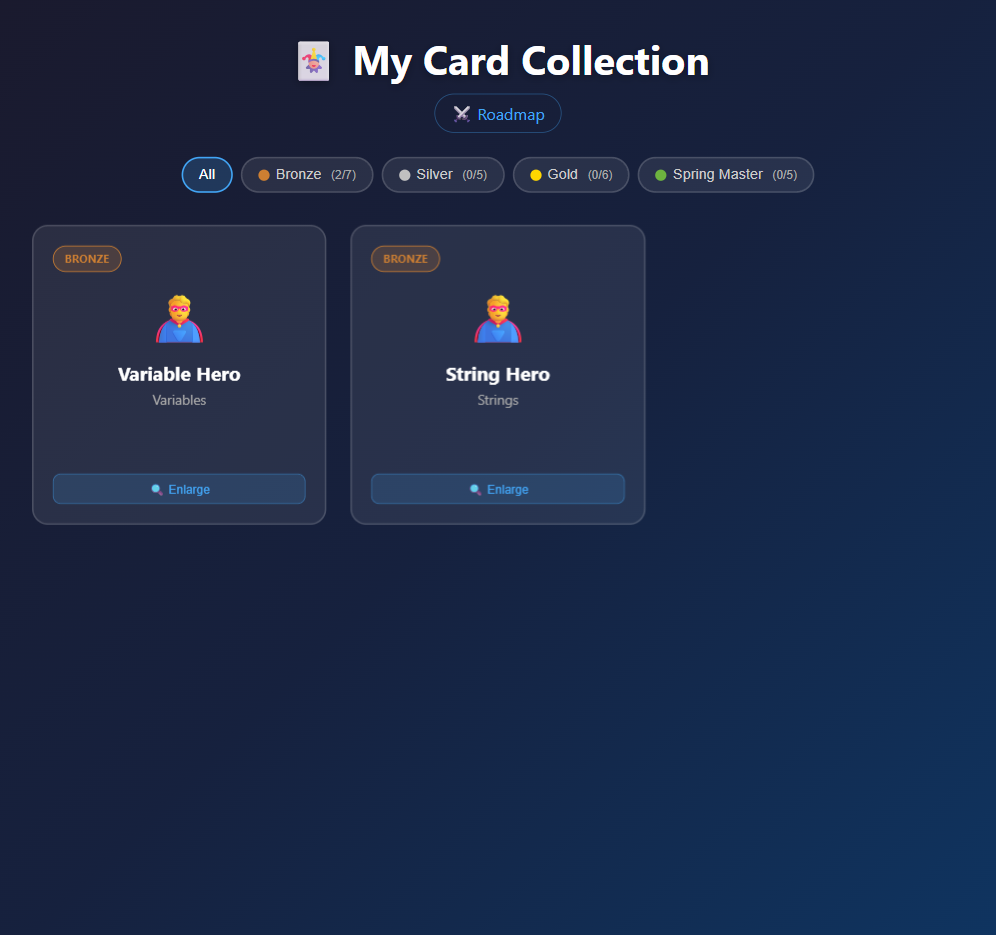 Java Hero Cards – Kartensammlung