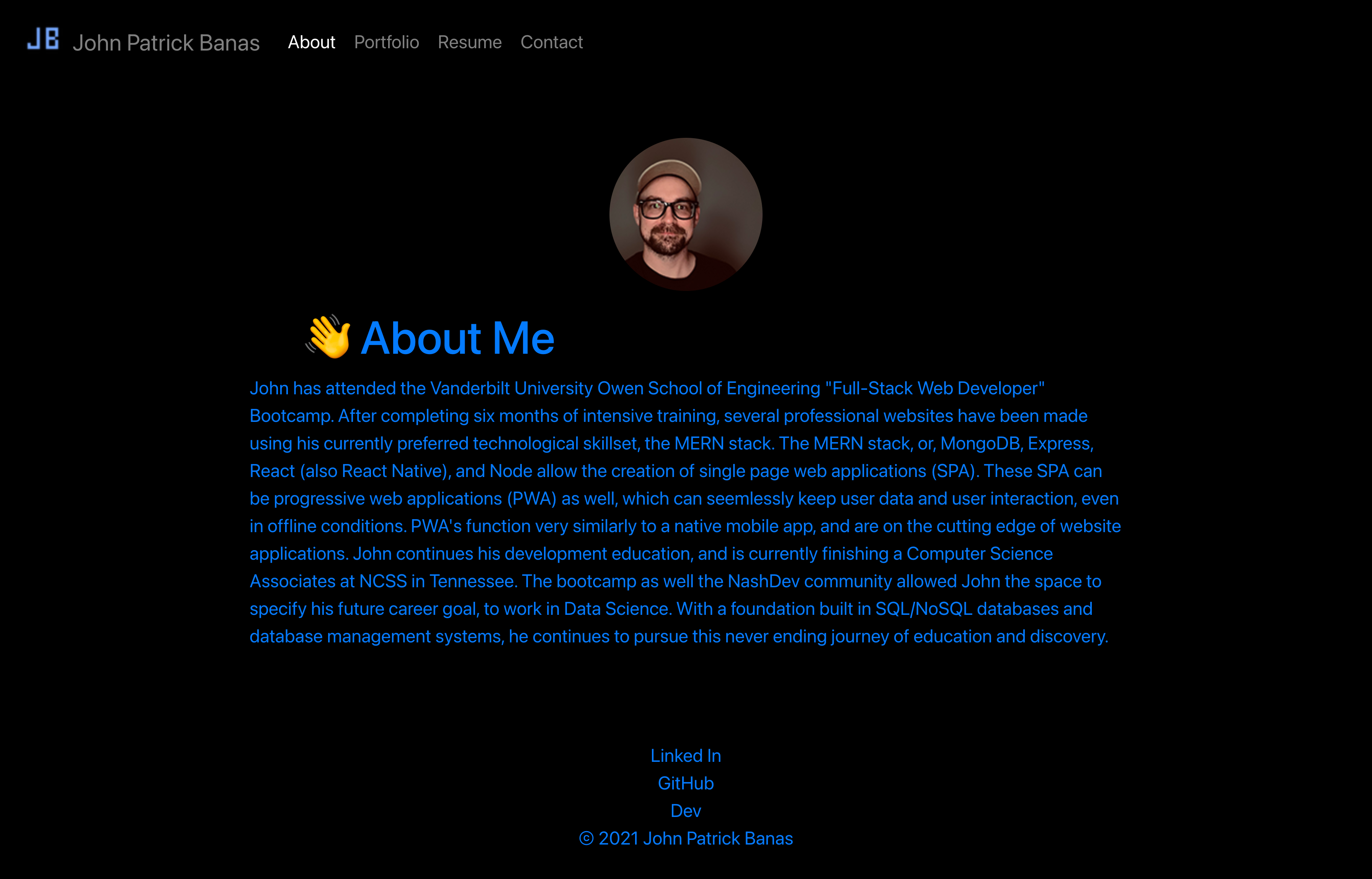 About me page