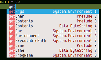 Completion for keywords of imported modules