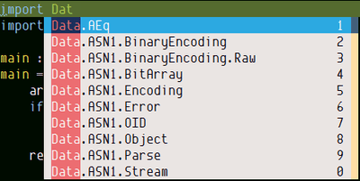 Completion for import modules