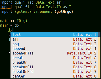 Completion for qualified imported keywords