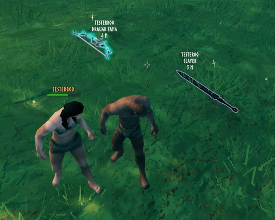 Named dropped items with colored outlines