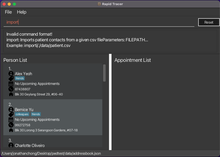 [PE-D][Tester A] Invalid example import command shown in import command ...