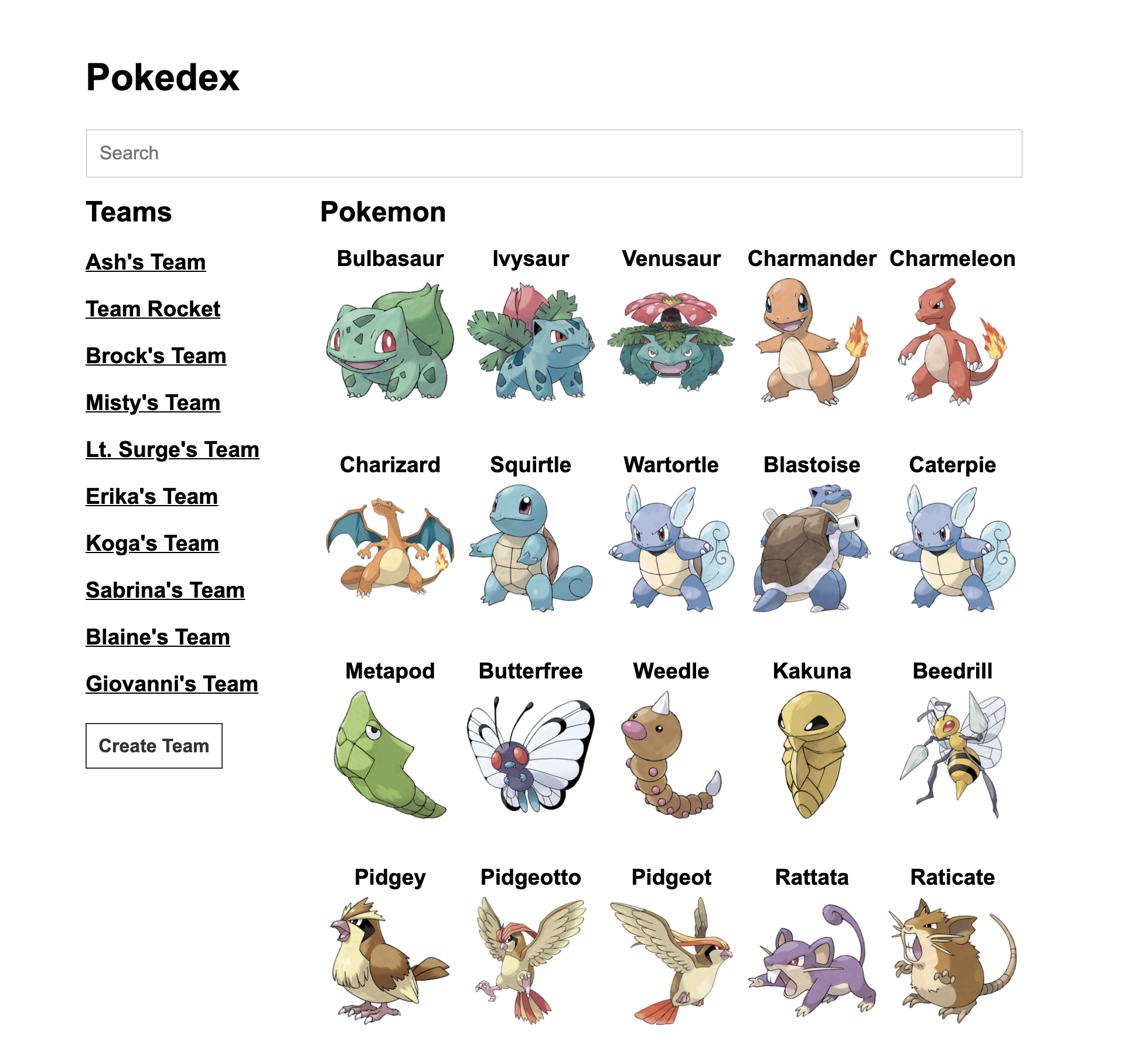 Pokedex Homepage