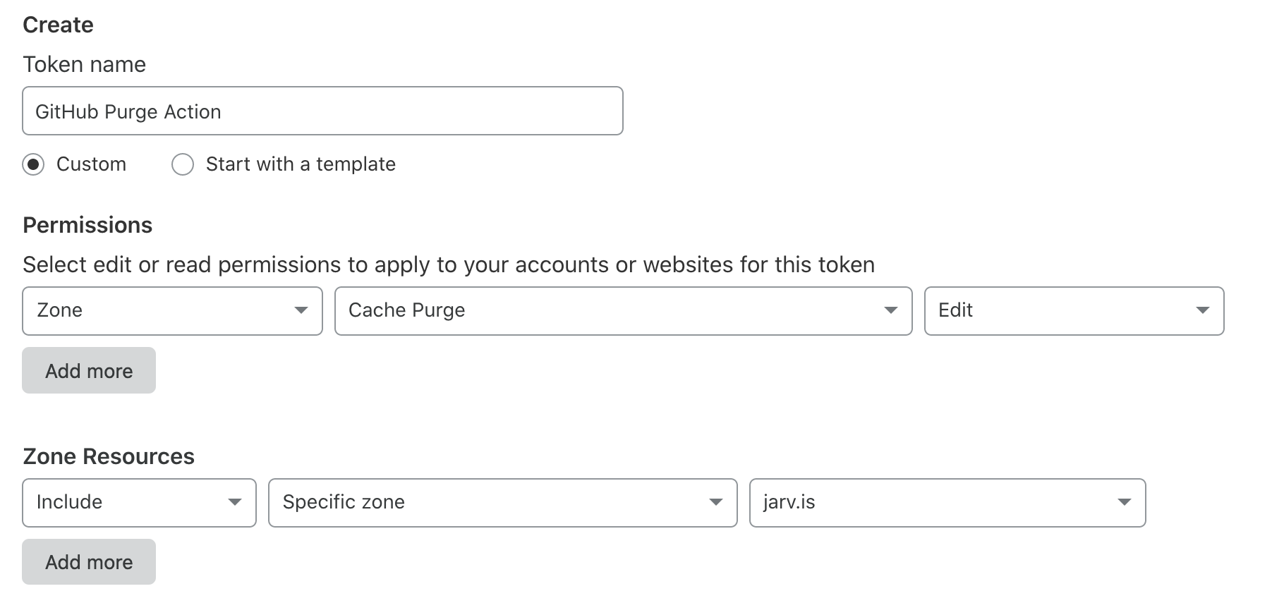 Creating an API Token for purging