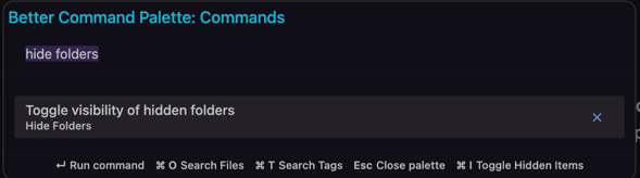 Screenshot of the Plugin's Command Palette Action in Obsidian..md