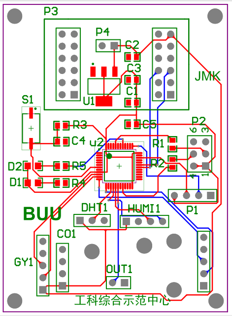 图2.2 传感器节点PCB图