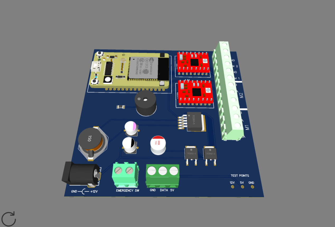 Screencapture of the designed PCB.