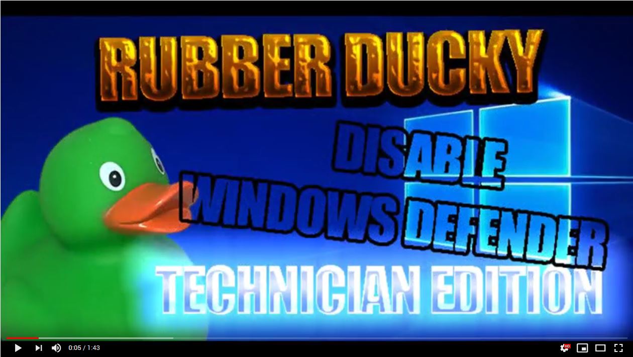Rubber-Ducky_Disable_W10-Defender_Technician-Edition