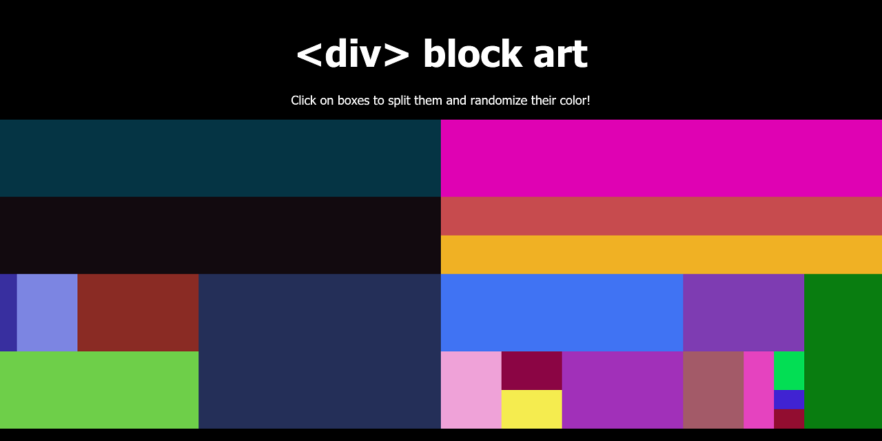 <div> block art: click to create and change!