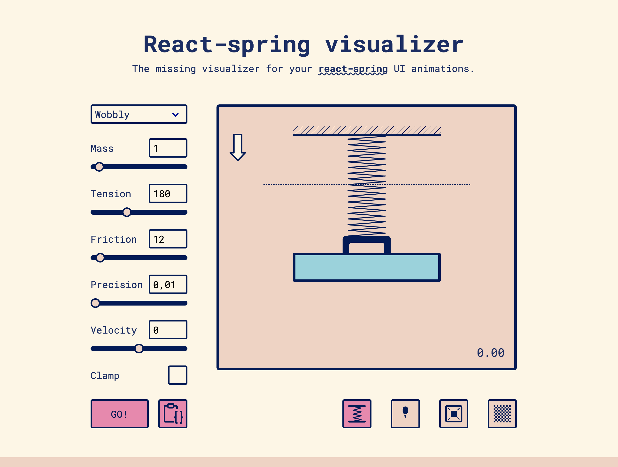 Screenshot of React Spring Visualizer