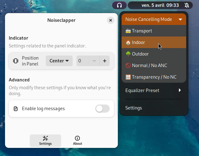 Noiseclapper interface screenshot