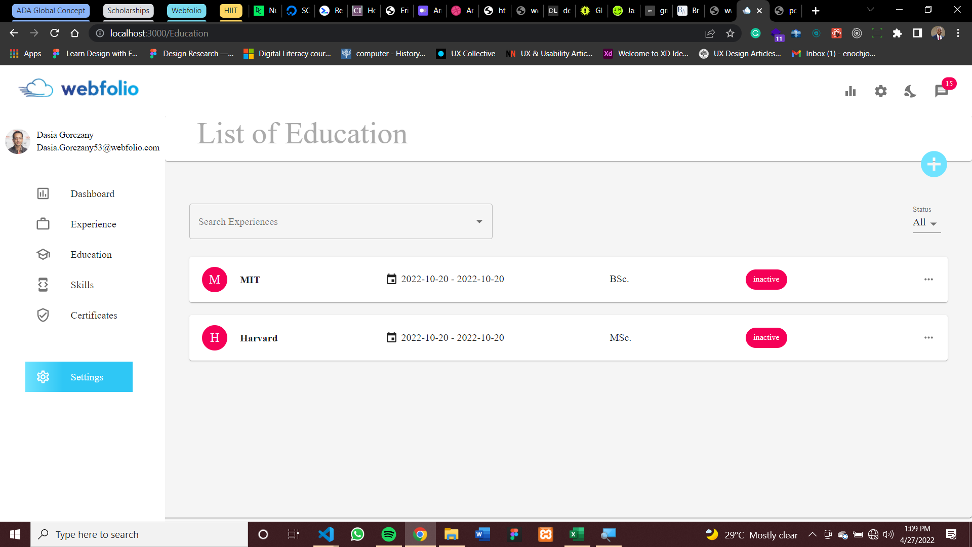 education page