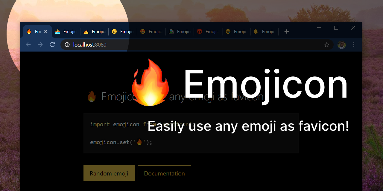 Screenshot of browser tabs showing emoji favicons