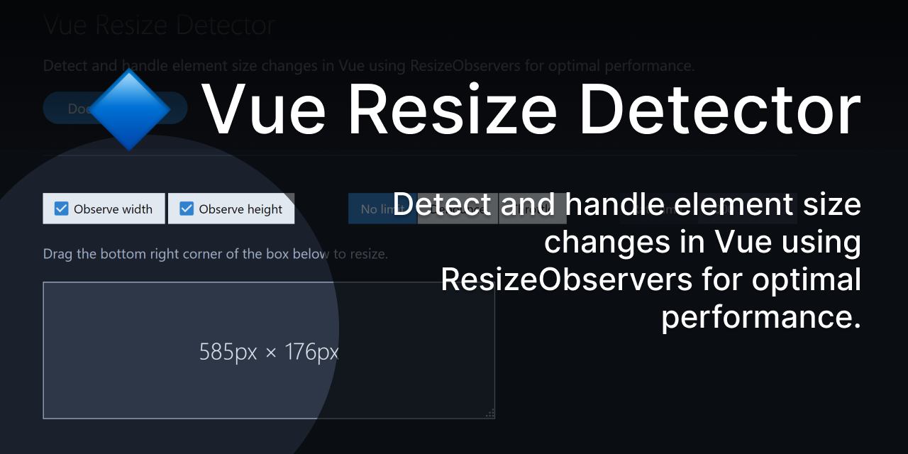 Promotional screenshot of Vue Resize Detector