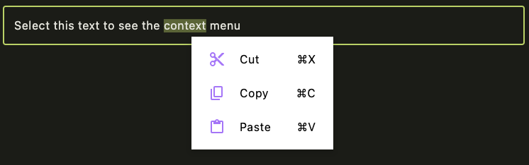 Material Menu