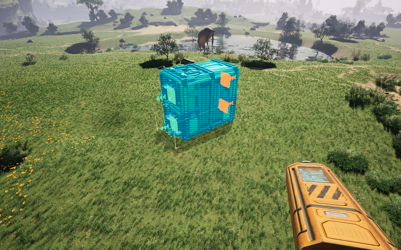 Placing a picked-up container