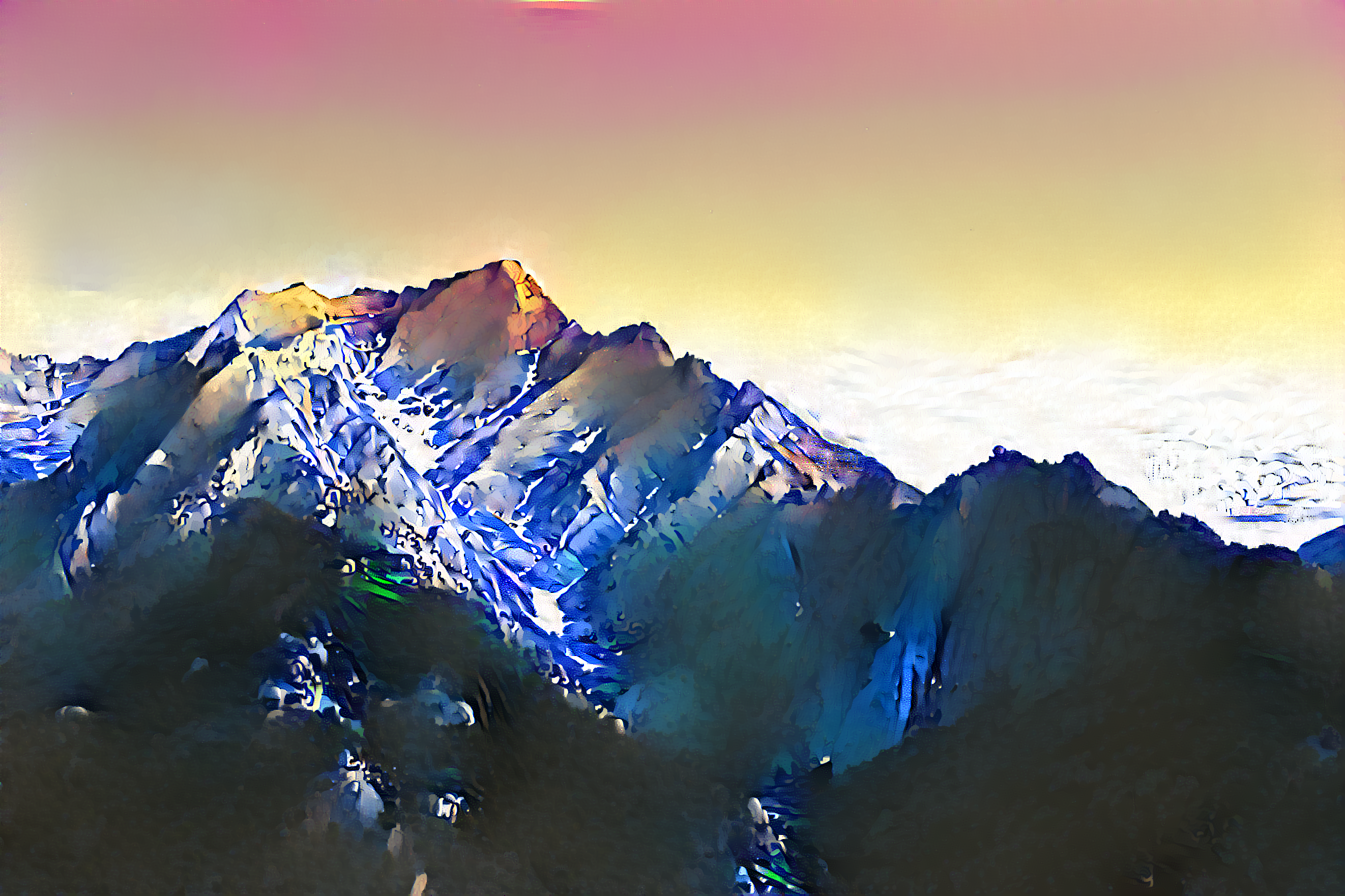 Sunset Mountain Painting