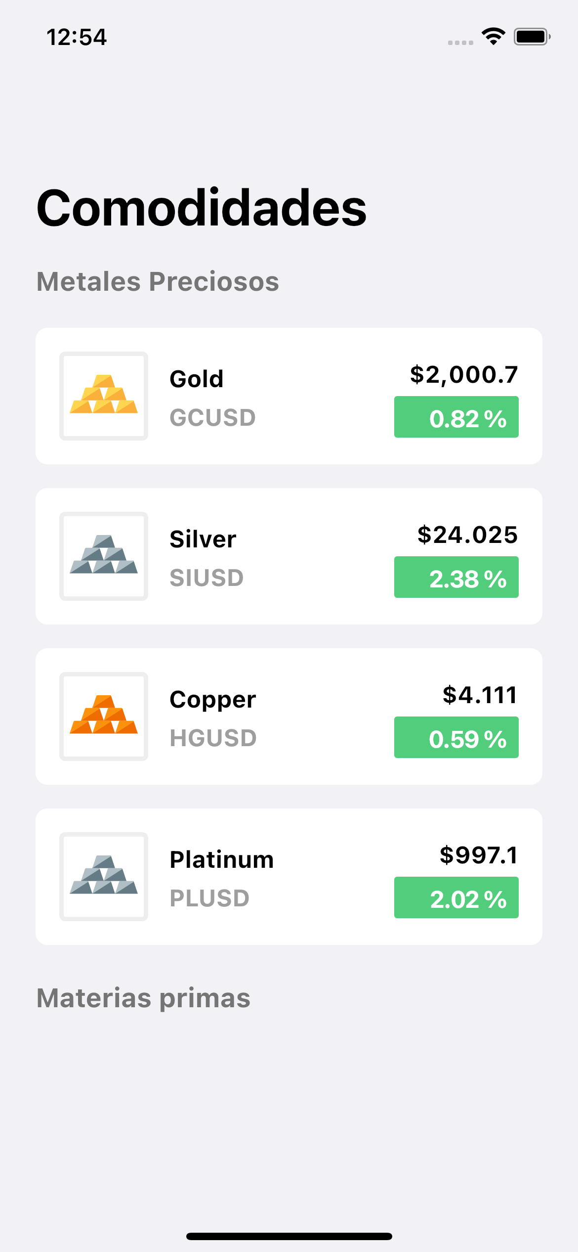 Stock Market Simulator Details Screen 3