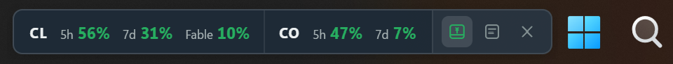 AI Quota Deck strip view