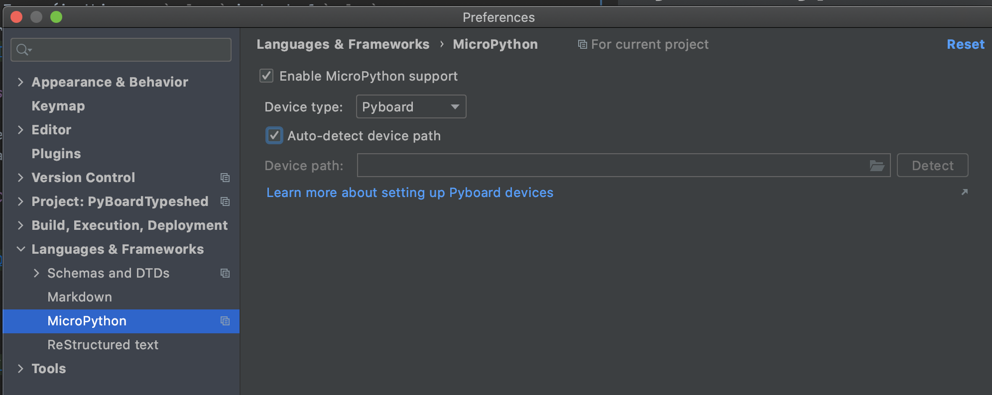 Enable MicroPython plugin for project part 2