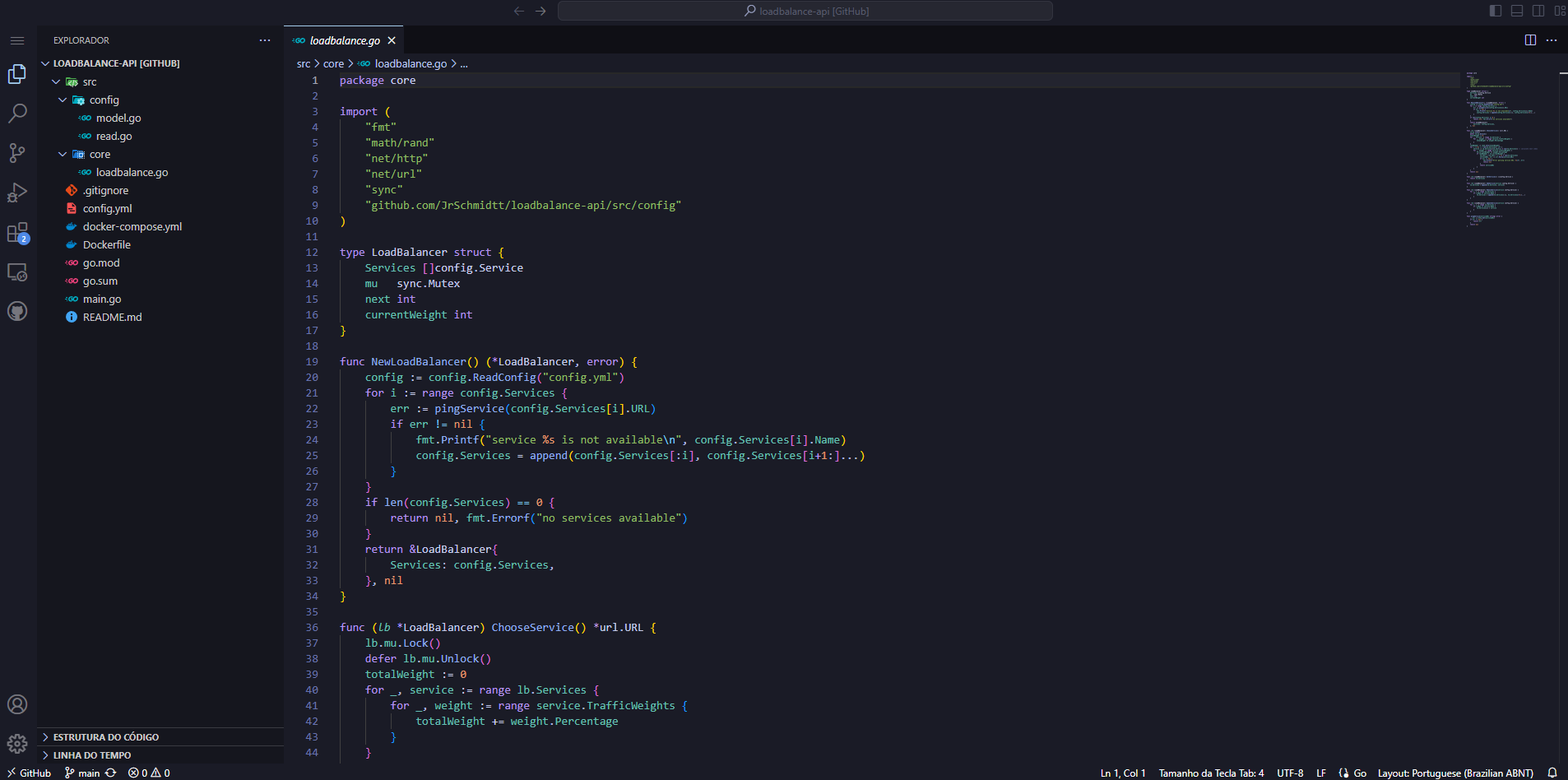 LunarVim Dark Theme - Golang