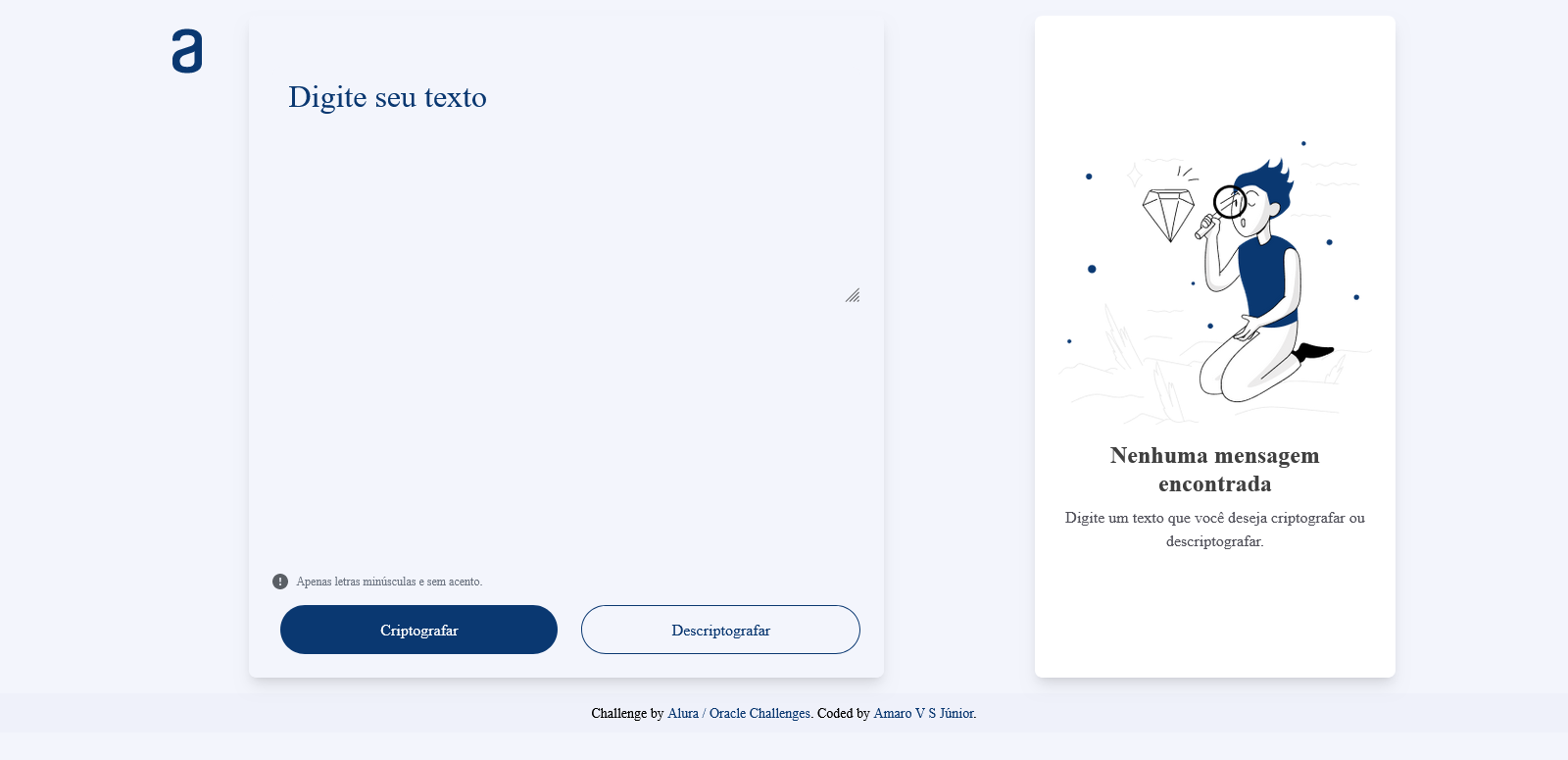 Visualização do Projeto - Decodificador de Textos