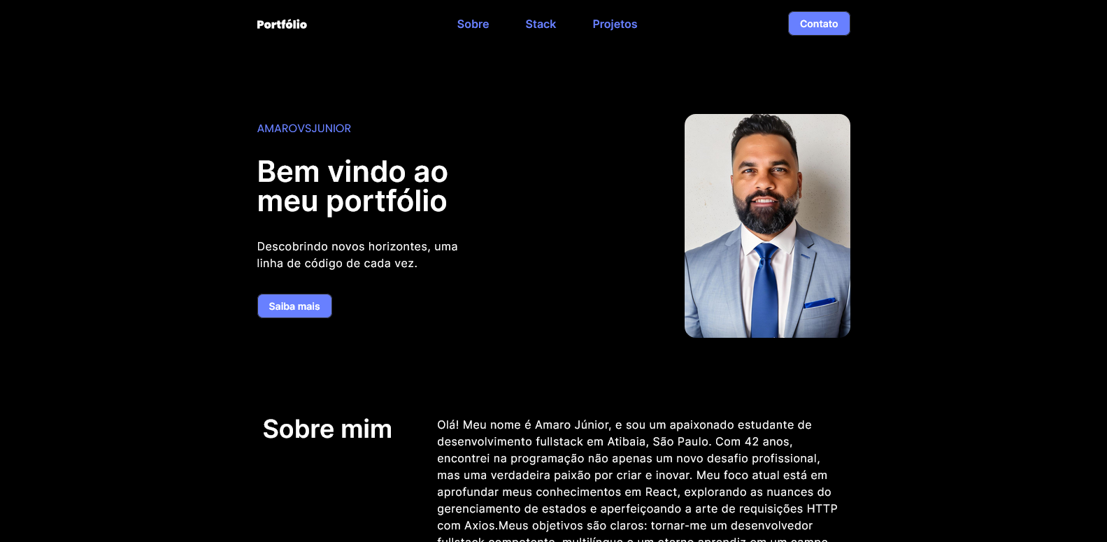 Visualização do Projeto - Portfolio Template