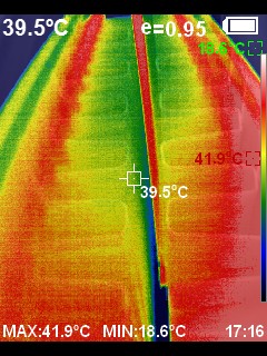 Thermografie Heizkörper Lamellen bei natürlicher Konvektion