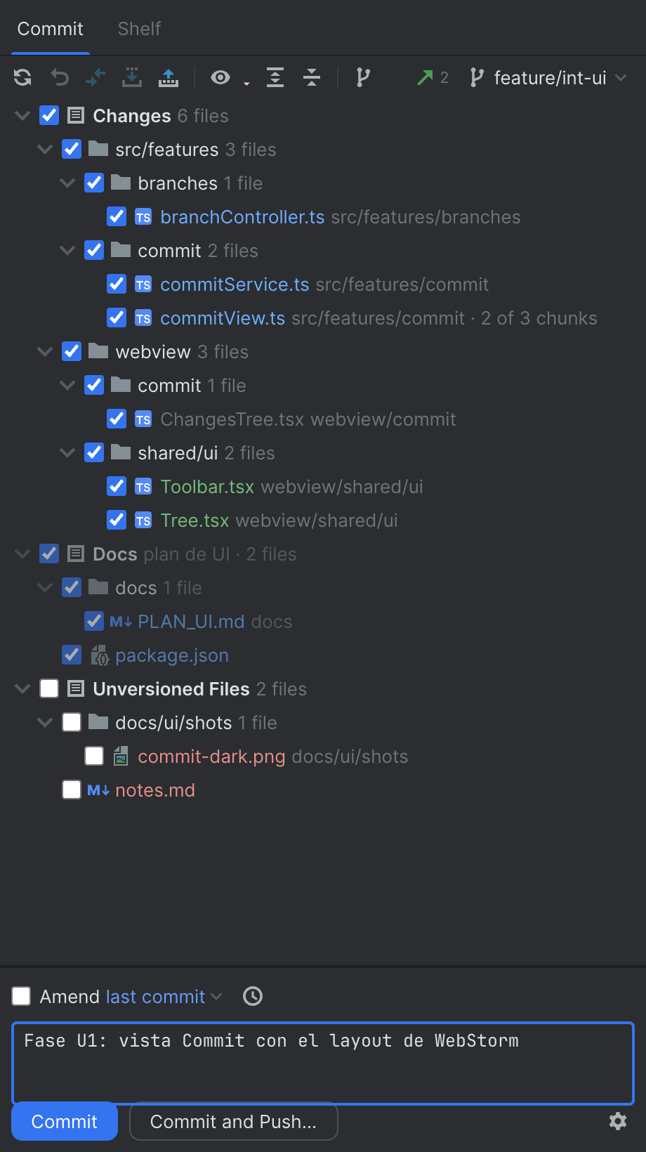 Commit tool window