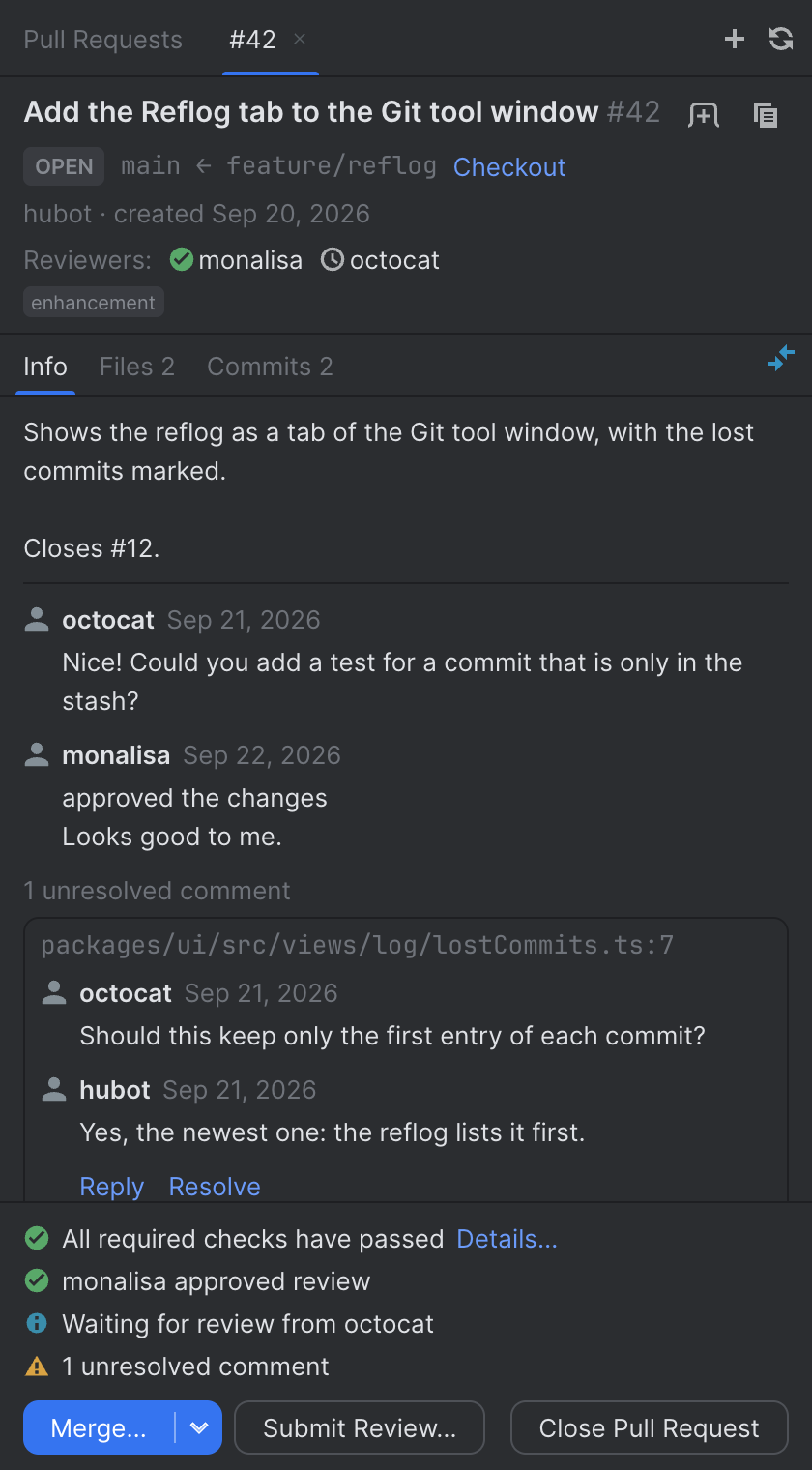 Pull request details