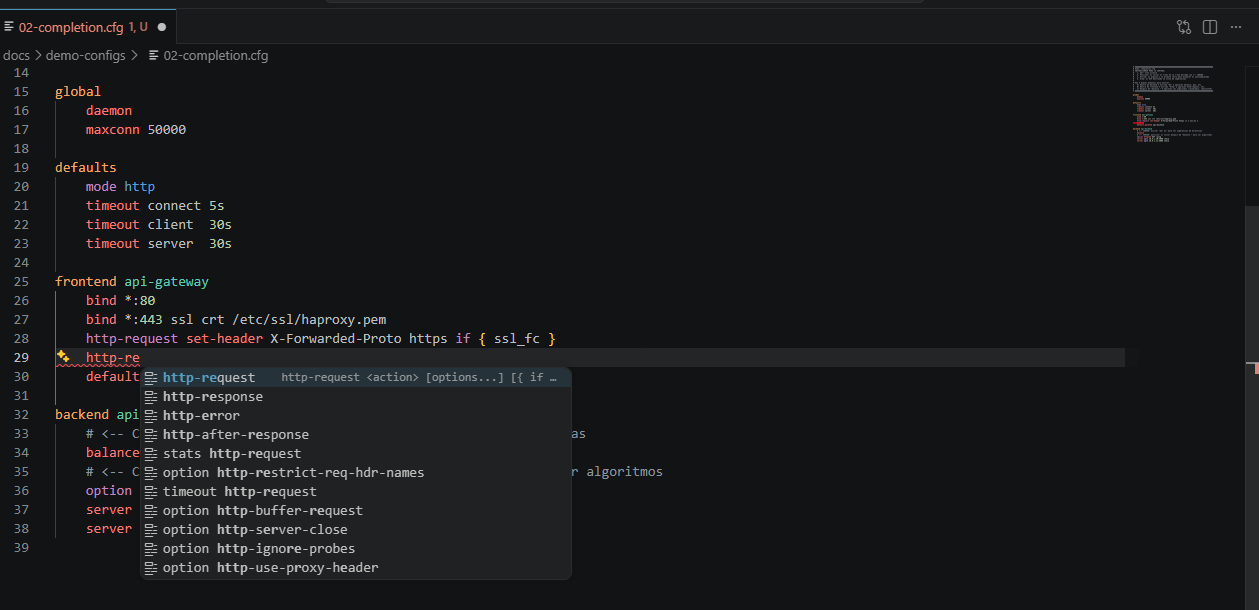 Autocompletion — http-request actions