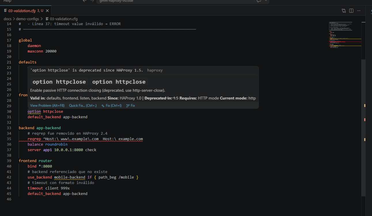 Validation — deprecation warning