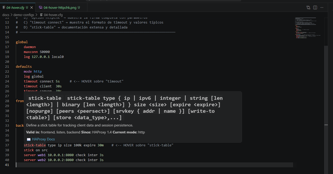 Hover — stick-table