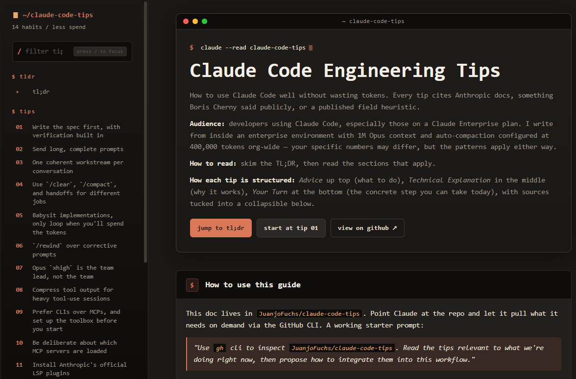 Claude Code Engineering Tips