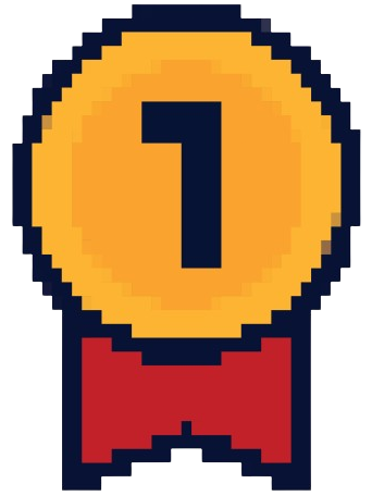 Visual asset of a pixel-art medal.