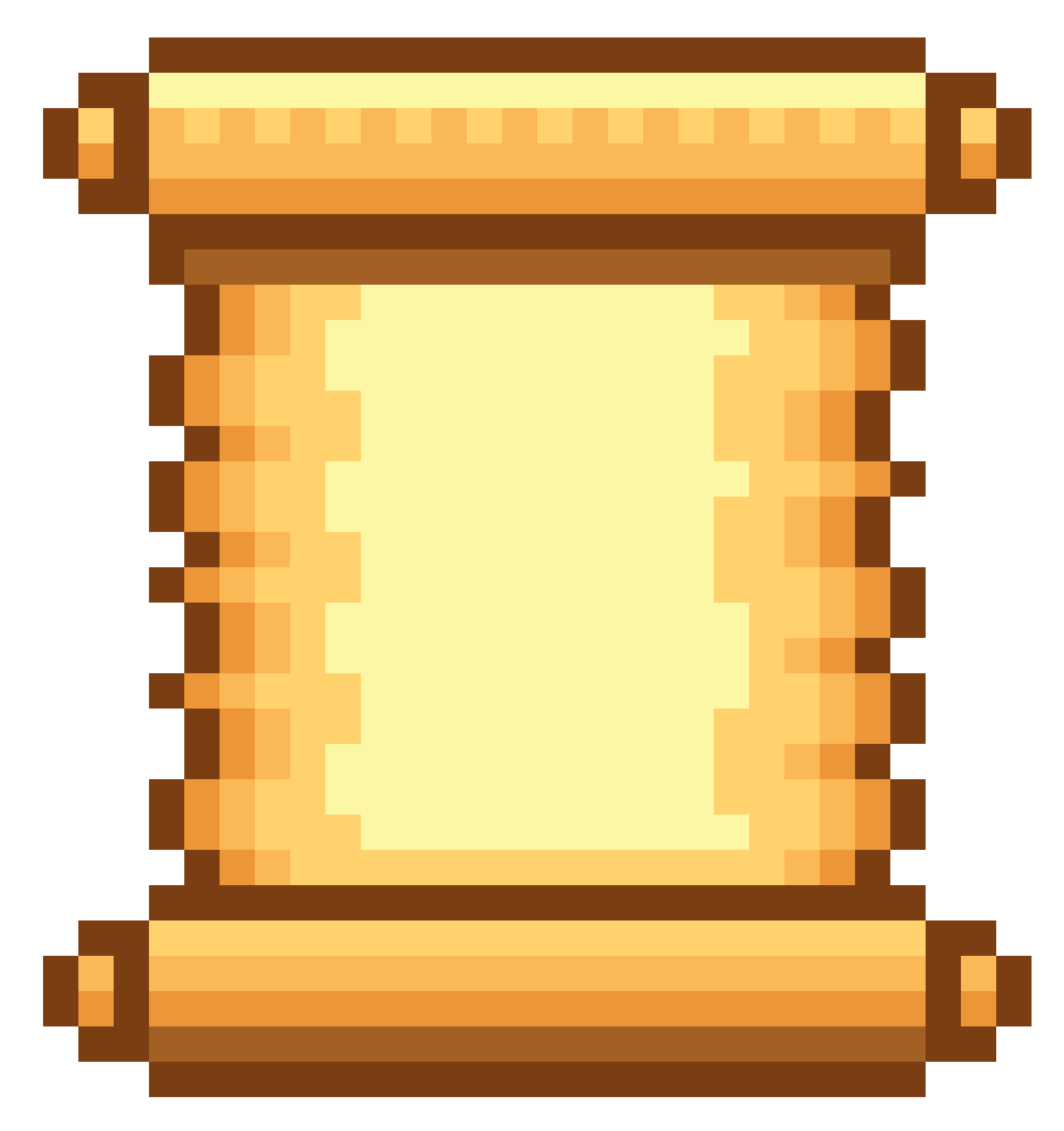 Visual asset of a pixel-art paper scroll.