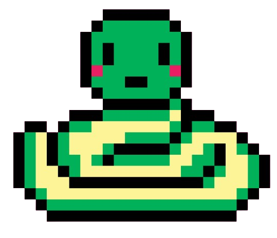 Visual asset of a pixel-art snake.