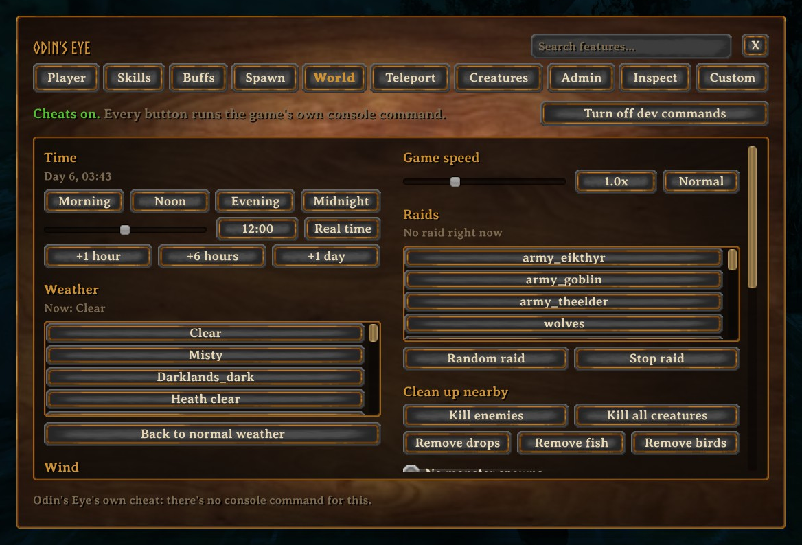 Odin's Eye: World tab
