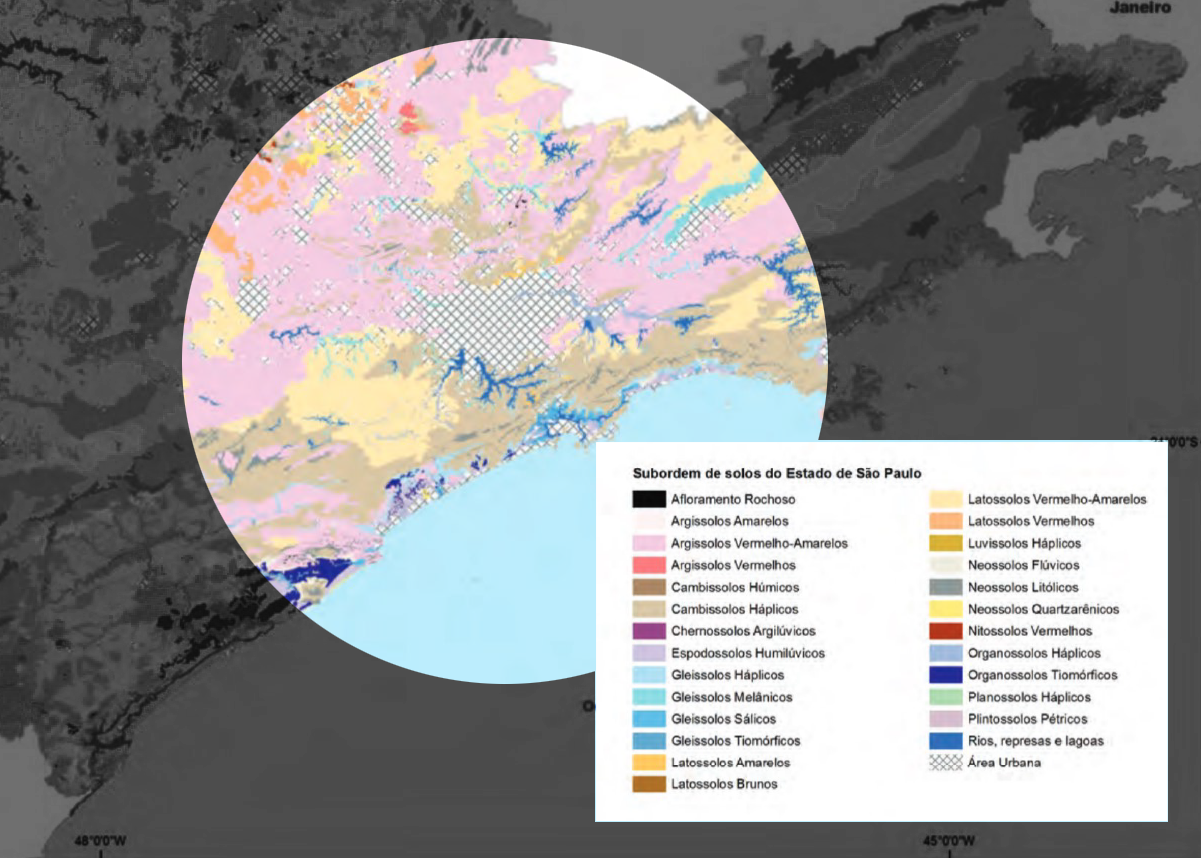 RMSP no mapa pedológico do Estado de São Paulo