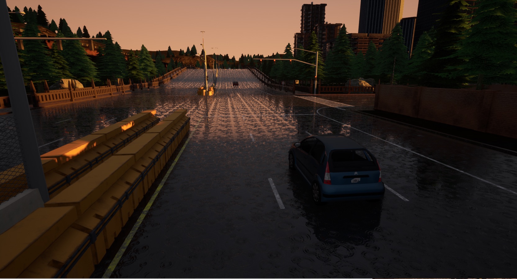 Modified lane changing scenario in a different town