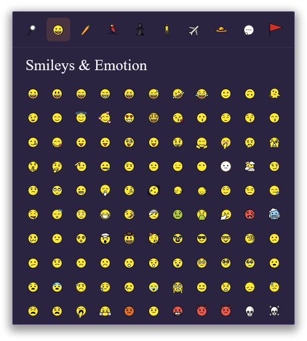 Unicode Emoji Picker - Custom theme