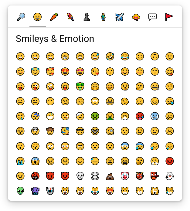 Unicode Emoji Picker - Default theme