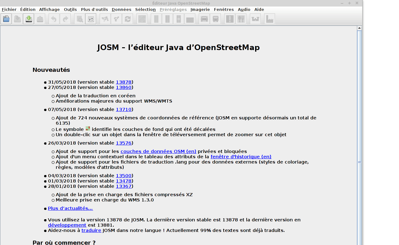 capture d'écran de JOSM