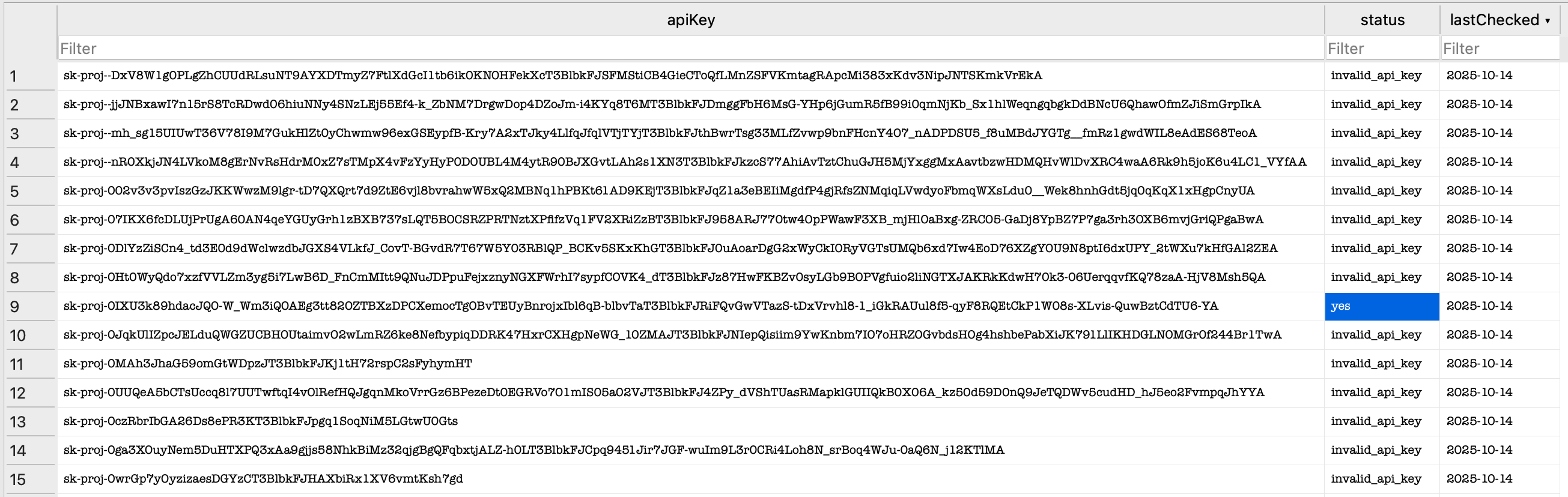 Result in DB