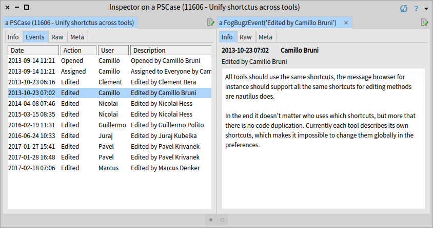 Case events example