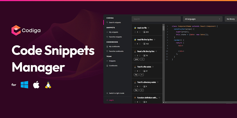 Codiga Code Snippet Manager