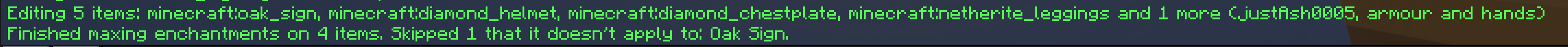 Chat output from enchanting a whole set of gear at once